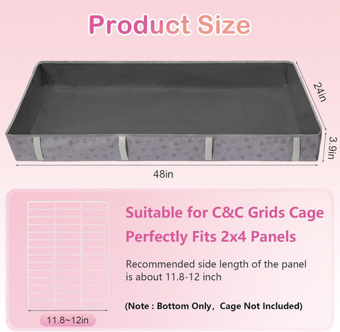 Chinchilla 24" 48") Funfurry Waterproof Guinea Pig Cage Liner,Washable Tarp Bottom Base,Cage Liners for Small