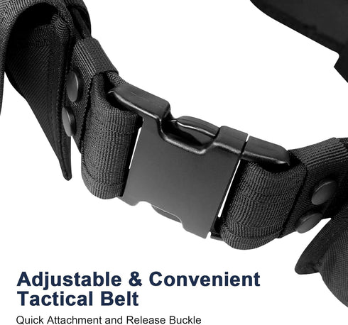 Odoland Tactical Modular Equipment System Duty Belt Set for Law Enforcement, Colt 1911 Holster, Flashlight Holster