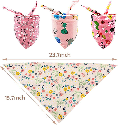 50pcs PET SHOW Cotton Small Dog Bandanas Bulk Girl Female Cat Puppies Bibs Washable Triangle Head Scarfs Wholesale