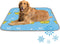 imiBBWQu Cooling Dog Bed Paper Sailboat Blue Yellow Dog Mats for Color Changing