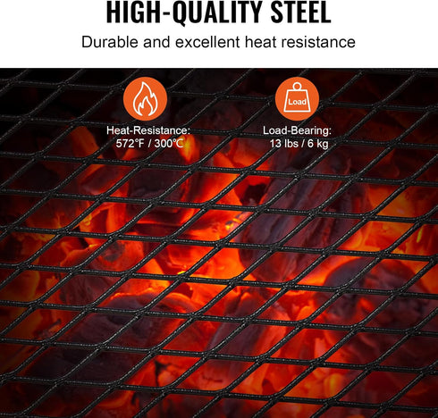 VEVOR Folding Campfire Grill, 18" Portable Camping Grates Over Fire Pit, Heavy Duty Steel Mesh Grate