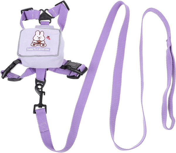 iPlusSmile Pet Backpack Harness with Leash for Small Cat Dog, Adjustable Mini Carrier Backpack for Walking Travel