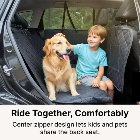 Hammock, Dog Car Seat Cover for Back Seat with Door Protection, Waterproof Dog Seat Soft-Padded Pet Car Seat Cover