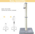 34” Tall Cat Scratching Post, Basic Vertical Scratcher with Sturdy Sisal Rope and Hanging Ball, Plush Base (Grey)