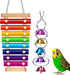 Colorful Bird Xylophone Toy Interactive Training Toy Bird Cage Bell Toy Accessories