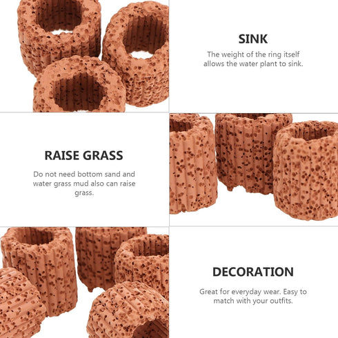 Aquatic Water Plant Fixed Ring - Plant Pot Holder for Fish Tank Weights, 20 pcs Floating Accessories