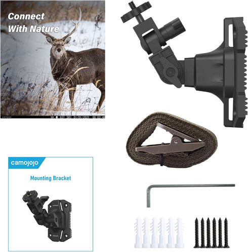 Trail Cameras Mounting Bracket with 360° Rotating Adjustable Holder for Outdoor Hunting Gear, Game Camera Kit