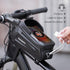 ROCKBROS Waterproof Bike Phone Bag, EVA Hard Shell Bike Pouch with Rain Cover for iPhone 14/12/11 Pro