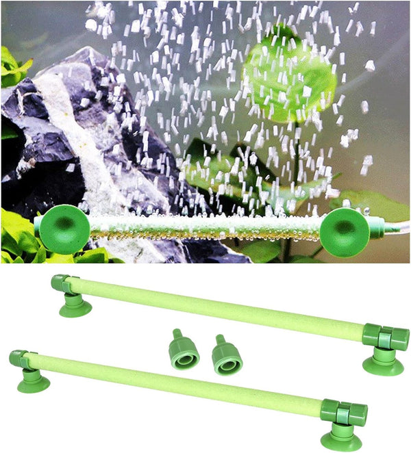 WishLotus 2 Pieces Aquarium Air Stone - Bubble Wall with Suction Cups for Fish Tank
