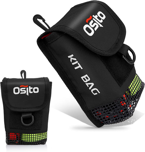 Small Scuba Mesh Gear Bag with Dry Pocket, Swivel Clip, D-Ring, Hook & Loop Tape for Safety Marker Buoy and Accessories