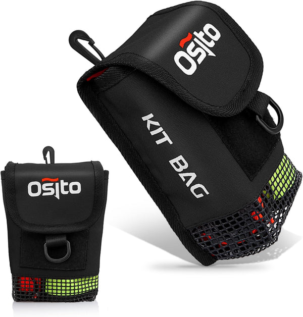 Small Scuba Mesh Gear Bag with Dry Pocket, Swivel Clip, D-Ring, Hook & Loop Tape for Safety Marker Buoy and Accessories