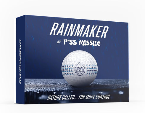 3-Piece Rainmaker Golf Balls by P*ss Missile - Performance Control, Spin, Feel - Ball with Urethane Cover, Medium