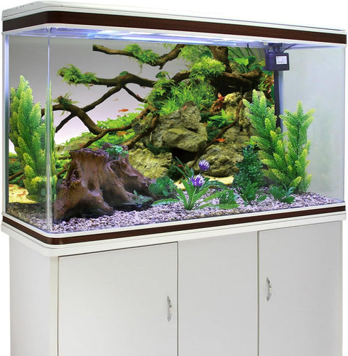 AWERT 48x18 inches Branches Aquarium Background, Stone River Bed & Lake Fish Tank Background, Green Algae Vinyl