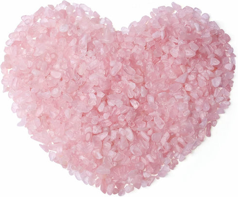 0.9lb 14.1 OZ Rose Quartz Crystal Gravel Polished Rocks Chips Crushed Stones Healing Bulk Natural Tumbled Gem Home