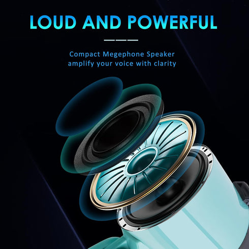 20W 240s 5.4"8.6" 300 MyMealivos Megaphone Bullhorn, Built in Siren & Recording, Portable Megaphone with Volume Control