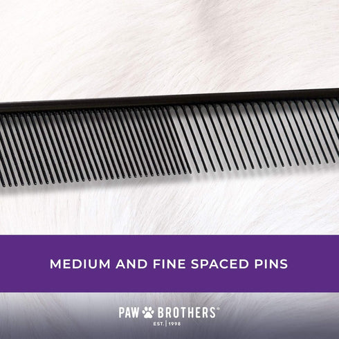 Ryan's Pet Supplies Paw Brothers Greyhound Style Teflon Comb for Dogs, 7.5 in, Professional Grade