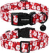 DOGWONG Christmas Cotton Dog Collar, Red Santa Claus Dog Collar Durable Holiday Pet Dog Collar Cute Puppy Necklace for Small Medium Large Dog