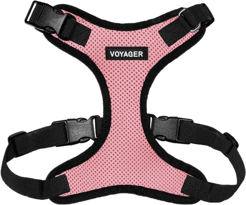 Voyager Step-in Lock Pet Harness - Pink/Black Trim, XS - All Weather Mesh, Adjustable Step in Harness for Cats and Dogs