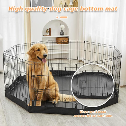 24 Inch 8 PJYuCien Dog Playpen Bottom Pad, Fits Panels Regular Octagon Metal Exercise Pet Pen, Elastic Buckles