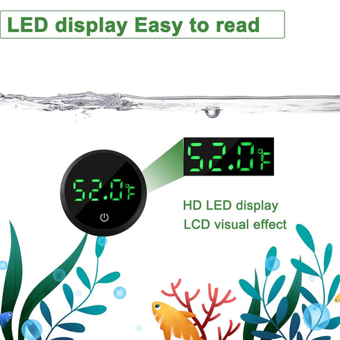 1 2pack Aquarium Thermometer Digital Fish Tank Thermometer Led Display Fish Tank Temperature Gauge Accurate Thermometer