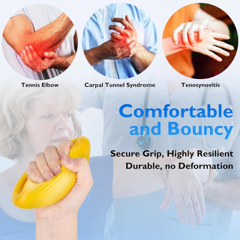 FitBeast Hand Exercise Balls - 3 Resistance Levels Stress Balls for Adults, Hand Therapy, Rehabilitation