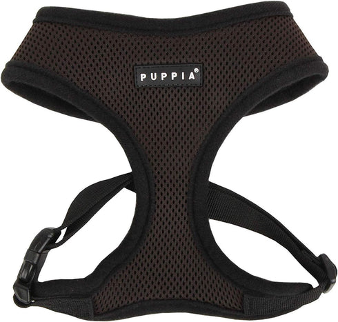 Puppia Soft Dog Harness, No Choke, Adjustable Chest Belt, Quick-Release Buckle, Brown, XX-Large