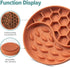 Slow Feeder Dog Bowls, Silicone Pet Food Bowls with Suction Cups for Small Medium Breed, Non-Slip Dog Feeding Bowls Slow Down Pet Eating Speed, Anxiety Relief & Fun Added (Orange)