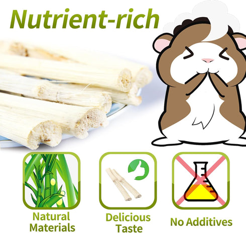 25-28 330g Chinchilla, JONSNTY PCS Natural Sweet Bamboo, Chew Toys for Rabbit, Guinea Pig, Hamster, Bunny, Rat
