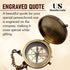 Be Strong and Courageous, Do Not Be Afraid Brass Engraved Compass with Stamped Wooden Case Inspirational Birthday