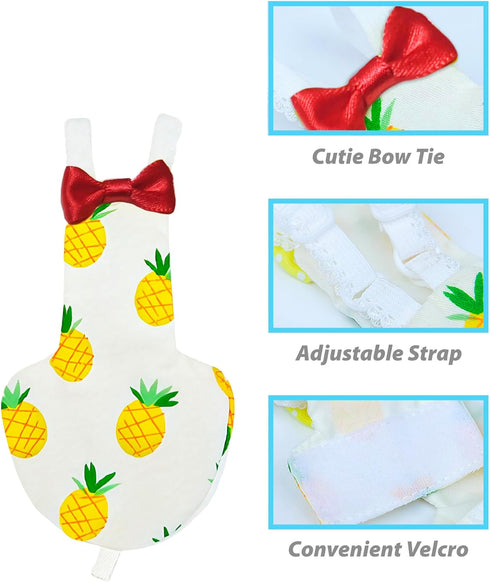 UKJENT 78 Inch 2 Pack, Bird Diaper with Flying Leash - Reusable Flight Suit with Waterproof Inner Layer, Washable Cute