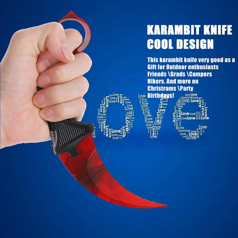 TOPOINT Karambit Knife, Stainless Steel Fixed Blade Knife for Hunting, Camping, Field Survival, Red