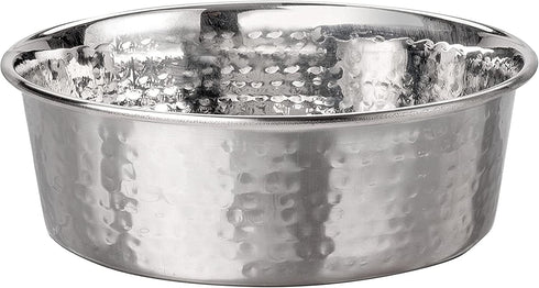 Neater Pet Brands Hammered Decorative Designer Bowls - Luxury Style Premium Dog and Cat Dishes (Medium, Stainless)