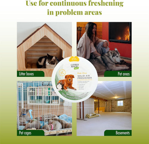 Citrus Magic Pet Odor Absorbing Solid Air Freshener, Fresh Citrus, 8 Oz (Pack of 3)