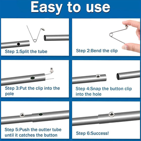 INCREWAY Tent Pole Clips, 20PCS Kayak Paddle Spring Snap Clips for Camping, 6mm Button