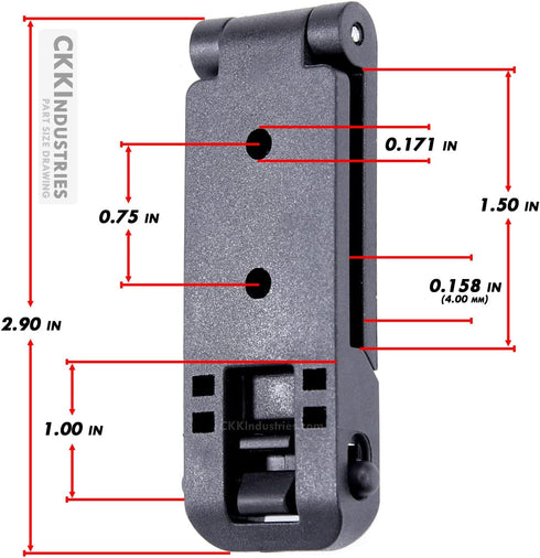 HolsterSmith Molle Compatible Locking Belt Clips with Mounting Hardware for Molle Gear