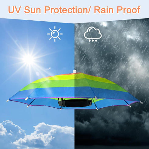 Guyuyii 4-Pack Hands-Free Umbrella Hat - All-Weather Protection for Festivals, Hiking, Beach Fun, Outdoor Activities
