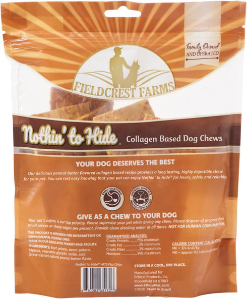 Fieldcrest Farms Nothin to Hide Flip Chips Dog Chews - All Natural Rawhide Alternative, Chicken, Beef or Peanut Butter