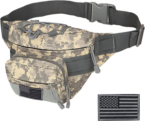 Tactical Fanny Pack | Military Waist Bag Hip Belt Bumbag Utility Bags for Outdoor Hiking Climbing Fishing (1 Pack Z-ACU)