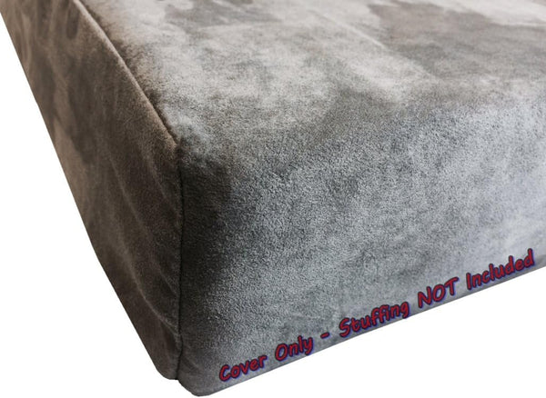 Dogbed4less DIY Pet Bed Pillow, Grey MicroSuede Duvet Cover and Waterproof Internal Case for XL Dog at 55X47X4 Inch -