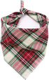 Elegant Little Tail Christmas Plaid Pet Bandana, Washable Reversible Cotton Scarf for Small to Large Dogs