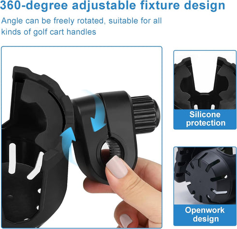 Universal Golf Cart Cup Holder with Phone Holder - Accessories for EZGO/Club Car/Yamaha & Most Golf Carts