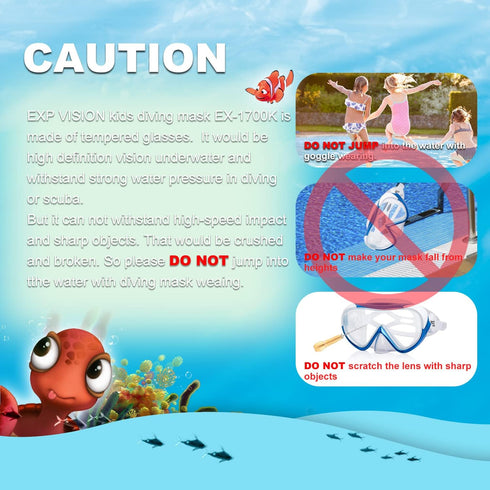 Kids Snorkel Swim Mask, Child Diving Mask with Anti-Fog Goggles and Nose Cover for Snorkeling