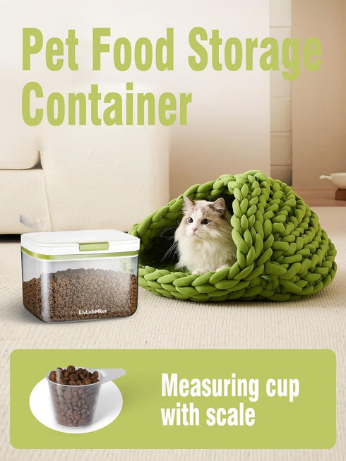 3lbs/50OZ/2.6qt 2.8L LivLab Mker Airtight Dog food storage container with lids,Dog Treat Container With Measuring