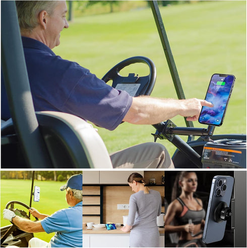 iPhone16 15 14 13 12 N52 Icon,360 Magnetic Golf Cart Phone Holder,Compatible with MagSafe Series,Strong Magnet,Golf