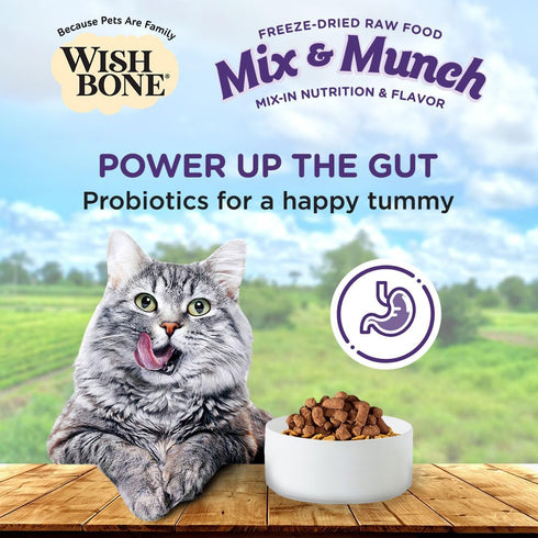 Wishbone Mix & Munch Raw Freeze-Dried Grain-Free Beef and Ocean Fish for Cats