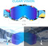 Kids Ski Goggles, OTG Anti-fog Snowboard Goggles for Boys & Girls Youth with Non-Slip Strap