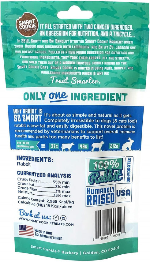 Single Ingredient Rabbit Jerky Dog Treats - Training Treat Strips for Dogs and Puppies with Allergies, Sensitive Stomachs - Dehydrated, 100% Meat, Grain Free, Made in USA - 3oz, Pack of 1