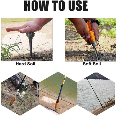 Fishing Rod Pole Holder, Aluminum Alloy Ground Support Stand, Fishing Rod Racks, Folding Holder