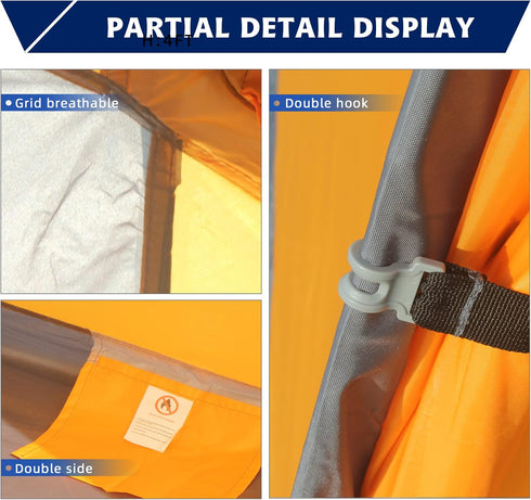 Single Backpack Tent 7.2 × 4 × 4 Feet, Waterproof Camping and Hiking Tent for One Person, Light and Durable