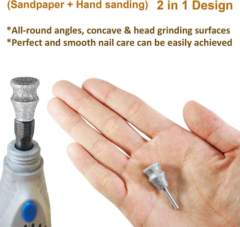 1/8'' Diamond Dog Nail Grinder for Dremel, Diamond Sanding Drums, Diamond Rotory Bit for Dogs&Pets Nail Care, Nail